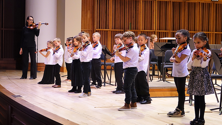 Youth Symphony Orchestra Suzuki class is pictured performing during a May 8, 2022 concert. Photo by Krista Wagner