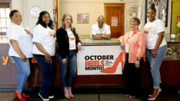 L-R: YWCA Board members, Krista Garrett, Bernisa Elliott, Kari Wissel, CEO WaTasha Barnes Griffin, Peggy Cenova and Dr. Mia Johnson at YWCA Central Indiana. Photo provided