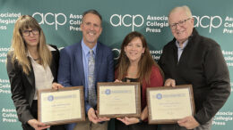 Pictured from left to right are Ball State graduates and noted media professionals: Laura Moorhead, Bernie Kohn, Lisa Renze, and Gene Policinski. The honors were announced during MediaFest22 journalism conference in Washington, D.C., held in late October. Photo provided