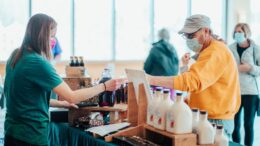 A vendor at the indoor Farmers Market at Minnetrista.