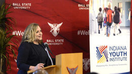 Tami Silverman, IYI president and chief executive officer, speaks at the 2022 State of the Child in Muncie. Photo provided