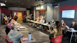 Michele Owen addresses participants in a IMPACT X Muncie class. Photo by Mike Martin