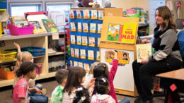 A North View Elementary teacher is pictured with her students. Photo provided