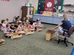 The Community Foundation of Muncie and Delaware County awarded three local teachers Robert P. Bell Education grants totaling $1,693. These grants are awarded to teachers with innovative ideas, programs, or projects related to a classroom unit or lesson. Pleasant View Elementary kindergarten teacher Staci Miller received a Bell Grant during the 2021-22 school year to teach music students about the parts of the xylophone using the book "Mortimer" by Robert Munsch.