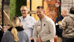 Nonprofit workers enjoyed celebrating the end of the year at the Nonprofit Holiday Celebration in December 2022 at The Clubhouse at Accutech. Pictured is Chad Zaucha, President/CEO of YMCA of Muncie, and Jeff Bryan, Director of Visitor Experience of Muncie Delaware County Visitors Bureau.