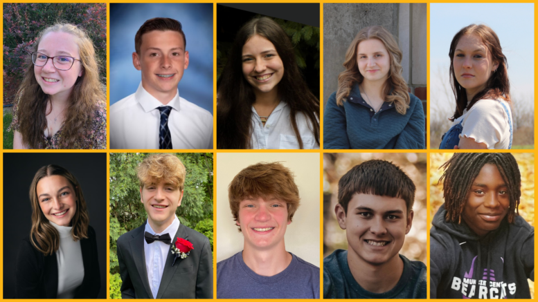 From left to right; top to bottom: Aubrey Charron, Curtis Hansard, Madilyn Howell, Sophia Johnson, Millie McDaniel, Karly Puckett, Riverton Ross, Jon Shrock, Elijah Taylor, and Joey Ullom. Photos not available for: Bry’llana Coates, Katherine Floyd, Brandon Guthrie, Andrew Haughn, Landen Hiatt, and Titus Waters.