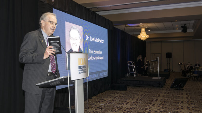 Severino Leadership award by the Indiana Broadcasters Association. Photo by Mike Rhodes