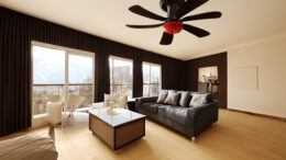 Use your ceiling fans to circulate air throughout your house and close window treatments to keep rooms cooler. Photo illustration by Mike Rhodes via Photoshop artificial intelligence (AI).