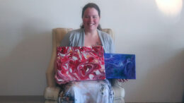 Michelle Metsker-Cass and some of her works. Photo provided