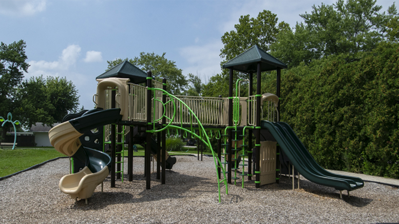 Playground equipment at Halteman Park is pictured. Photo by Mike Rhodes