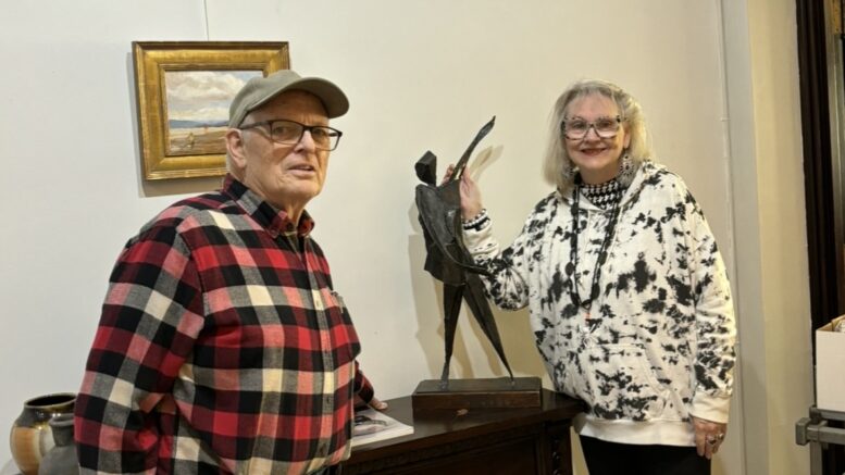 Pictured L-R: Cornerstone staffer Bob Hartley and artist in residence Debra Gindhart Dragoo.