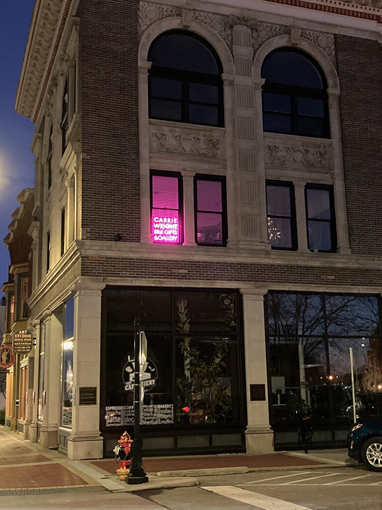 Wright's studio is on the second floor of the Murray building in downtown Muncie. Photo by Carrie Wright