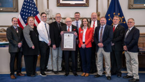 Dr. Wayne Gray is pictured with his Sagamore of the Wabash Citation of Honor. Photo provided
