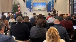 Local employers and other key stakeholders gather for presentation by Todd Hurst of the Indiana Chamber. Photo by Maggie Manor