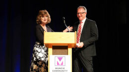 Dr. Kwiatkowski and Dr. Reynolds are pictured at the podium. Photo provided