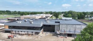 Aerial image of current construction at the new YMCA in Muncie. Photo provided