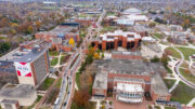 Aerial of the Ball State Campus provided by Ball State University.