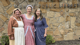 Paul Revere Chapter, DAR, members in period costume. L-R Sharon Jackson, Mary Avila, Jackie Harris. Photo proviided by DAR.