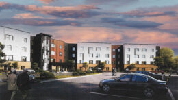 Artist rendering of future apartment complex at 610 E. Wysor Street.