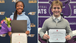 Elizabeth Bamidele (left) from Delta High School and Clayton Dick (right) of Muncie Central High School are the 2026 Lilly Endowment Community Scholarship recipients. Photo provided.