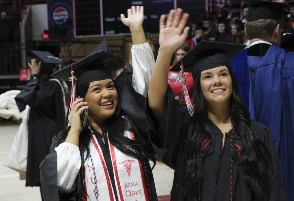 Ball State Fall Commencement at Worthen Arena on December 13, 2025. Photo by Bobby Ellis/Ball State University.
