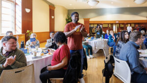 William Thomas from Thomas Park/Avondale Neighborhood is recognized during the Tenth Annual IDEA Conference for completing the 2024 CenterPoint Scholars Program. Photo provided.