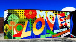 "More Love," by Chris Silva, 2023. A public art mural funded by American Rescue Plan Act funds, authorized by the City of Muncie, at Future Choices, 905 South Walnut St., Muncie. Photo by Phil Allen.