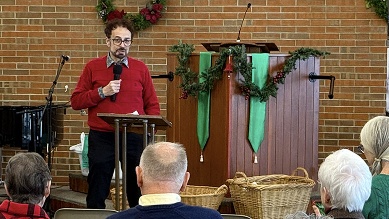 IPR's Stan Sollars is pictured during the League of Women Voters of Muncie-Delaware County’s annual holiday gathering. Photo provided.