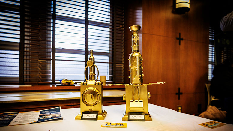 IDEA Conference "Trash Trophies" were awarded to South Central and Whitely for removing the most trash in the spring and fall cleanups. Photo by Ty Morton.