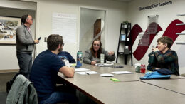 Eric Molho, Bon Partners, leads a focus group for MuncieArts. Photo by Michelle Kinsey.