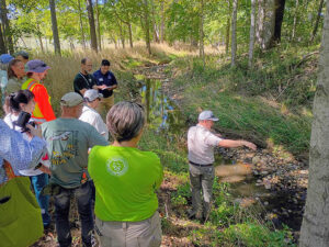 Visitors are pictured on a recent tour of the site, hosted by Red-tail and our partners at the Department of Natural Resources. Photo by John Taylor.