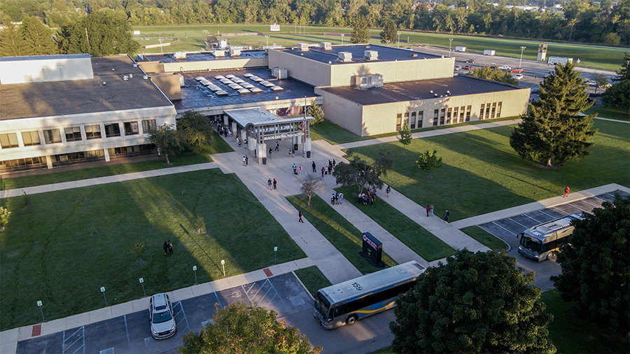 Aerial of the Muncie Central High School campus. Photo provided.