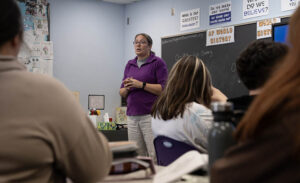 Muncie Central High School teacher Katherine (Kate) Hughes is a Freshman Academy team lead. She also is the 2026 recipient of the Ball Brothers Foundation Excellence in Teaching Award. Photo by Kyle Ingermann.